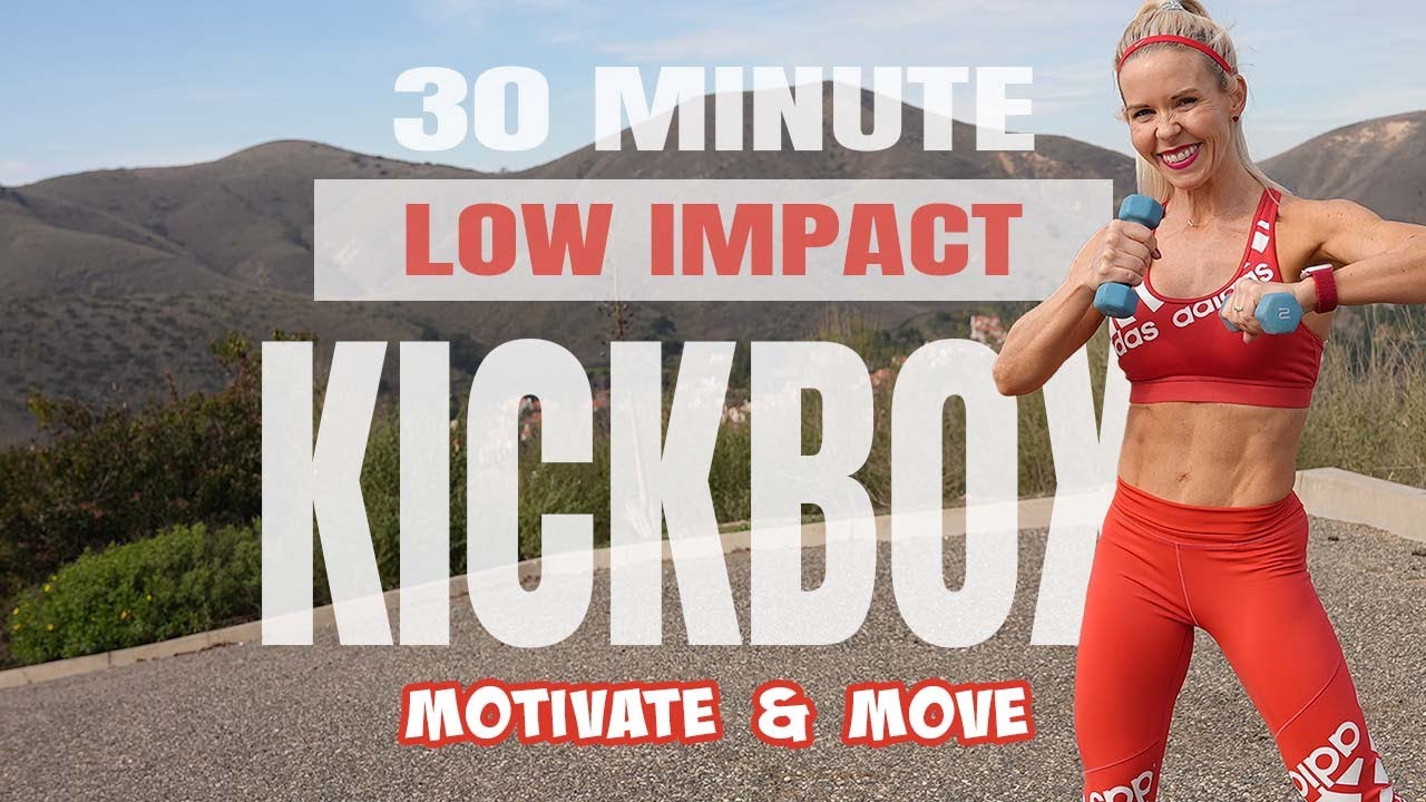 30 MINUTE LOW IMPACT KICKBOXING HIIT | Standing Only Workout | Light Weights