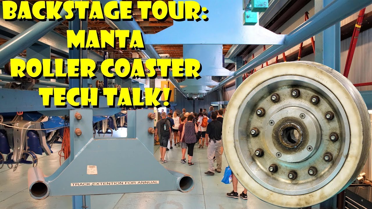 Backstage Tour: Manta Roller Coaster Tech Talk SeaWorld Orlando Insider Look At Trains / Maintenance