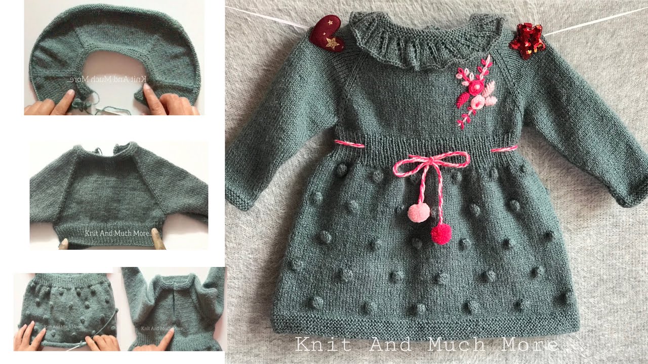 Baby Girl Frock Knitting Design In Hindi | Ladki Ke Liye Frock Bunai #Sweaterdesign #Bunai #Knitting