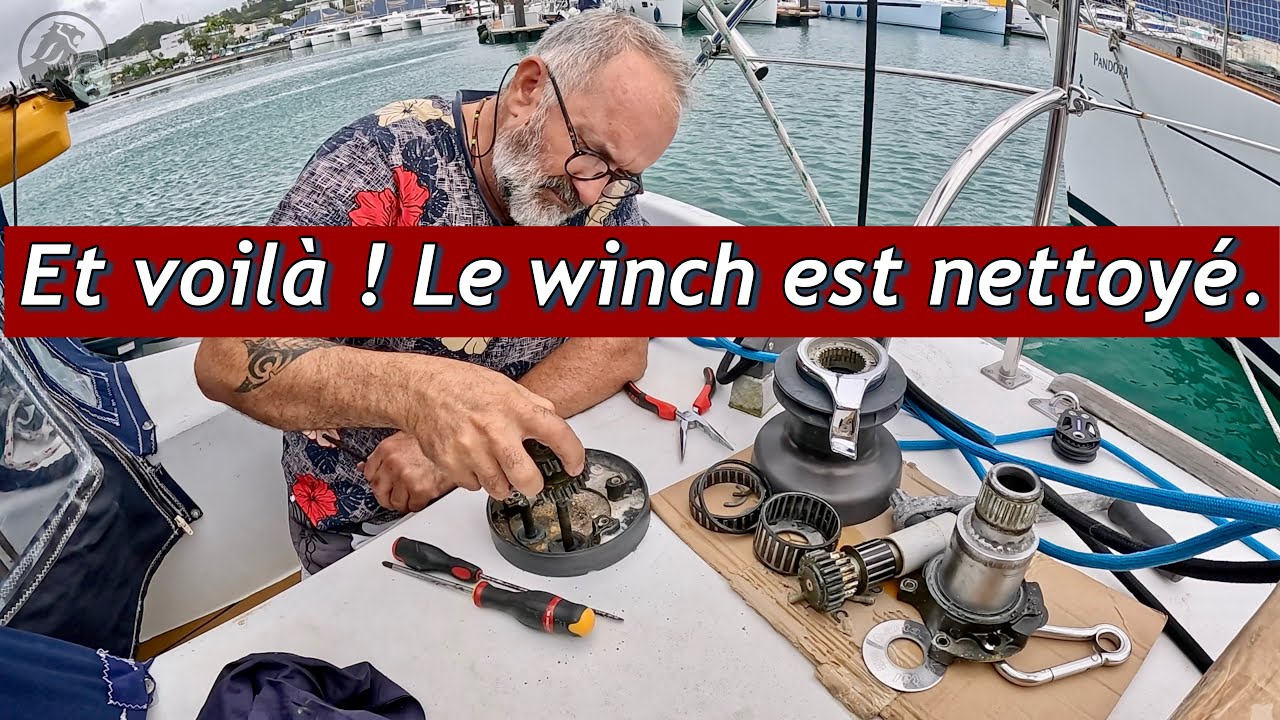 Winch. Remove, clean, grease, reassemble.