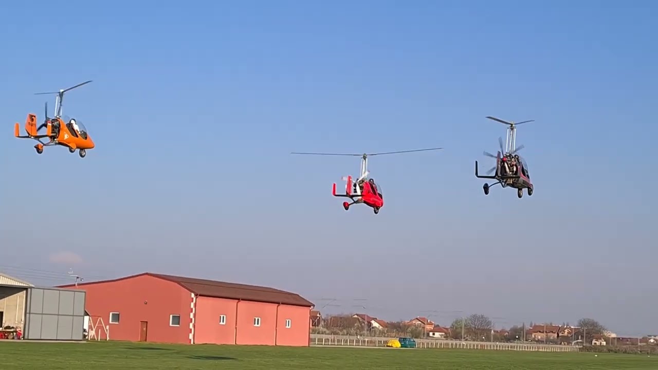 Gyrocopter acro group flight