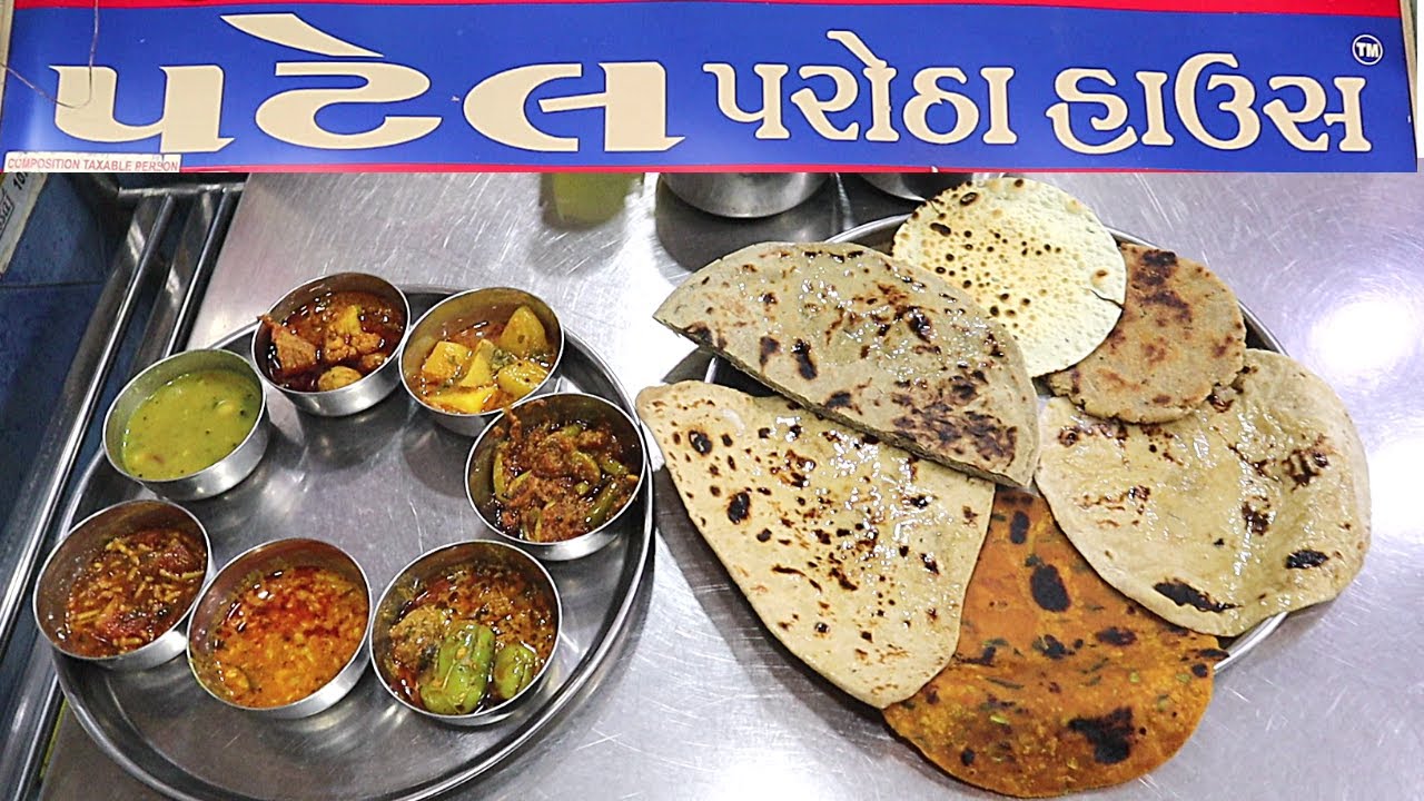 ૧૦૦ રૂપિયા મા અનલિમિટેડ ગુજરાતી થાળી પટેલ પરોઠા હાઉસ જૂનાગઢ  || Street food Junagadh