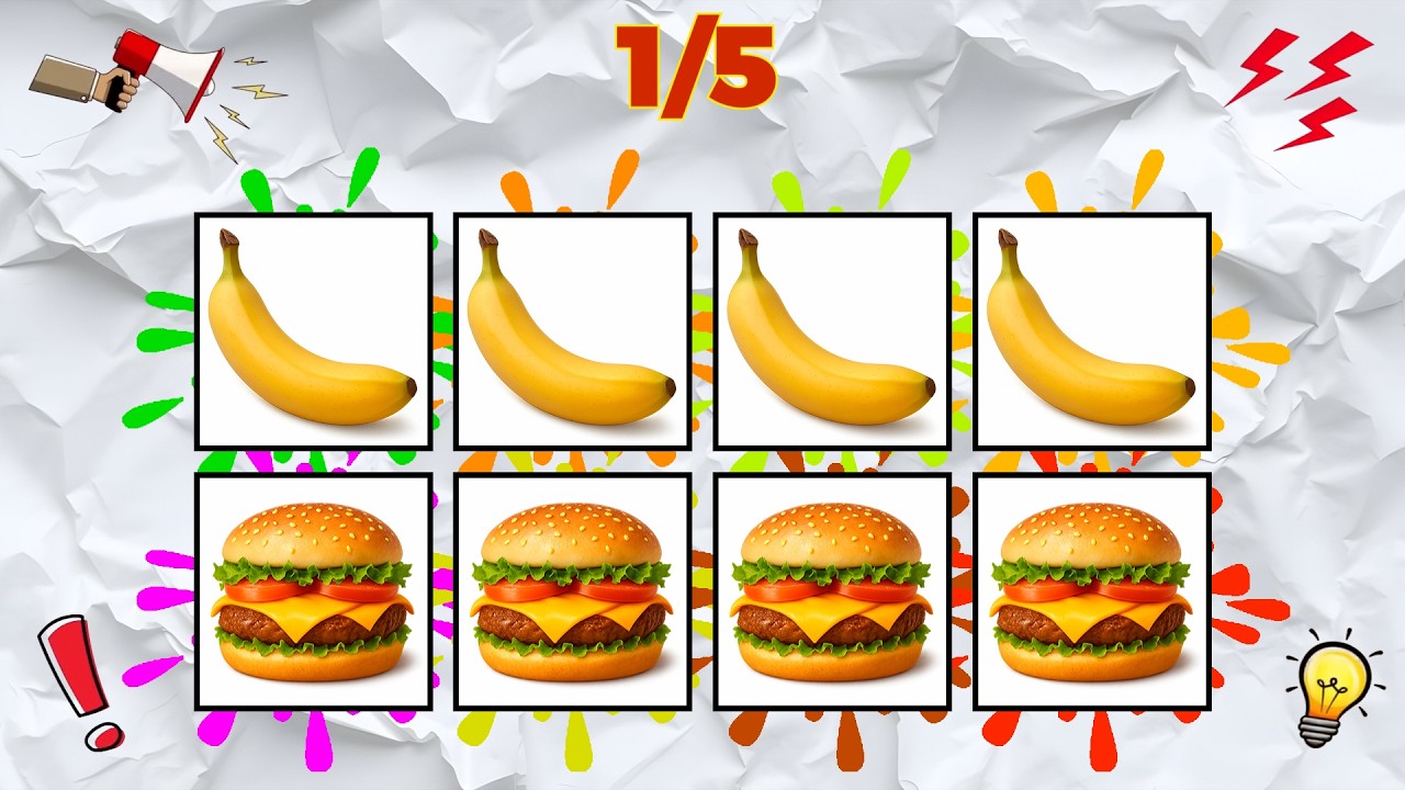 SAY THE WORD ON BEAT: Fruits vs Fast Food Challenge 🍎🍔 (Level 1-15)