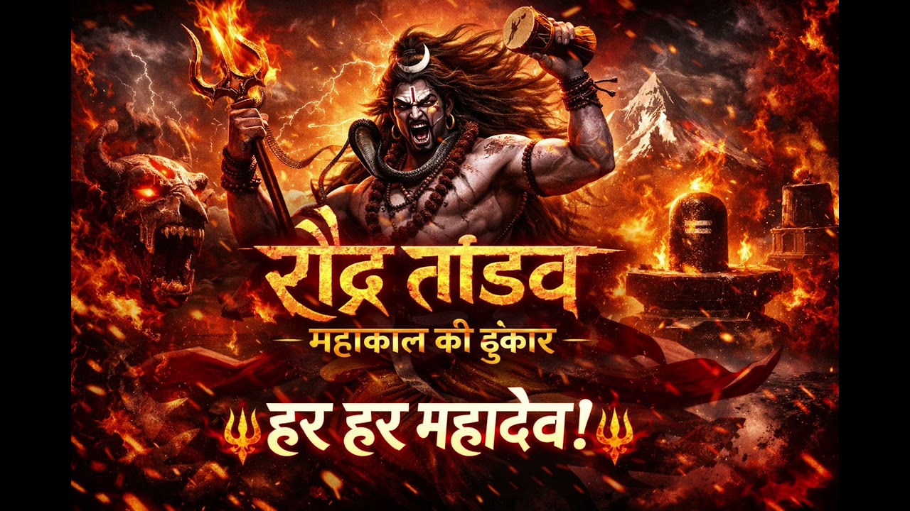 रौद्र तांडव – महाकाल की हुंकार | Powerful Shiv Tandav Bhajan | Har Har Mahadev 🔱🔥🌪️| Prakash Kharel 
