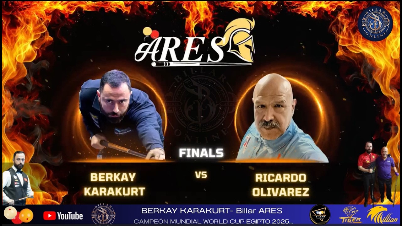 Berkay  KARAKURT Vs Ricardo OLIVARES, CLUB BILLAR ARES , No 1 De TURQUIANO 7 DEL RANKING MUNDIAL