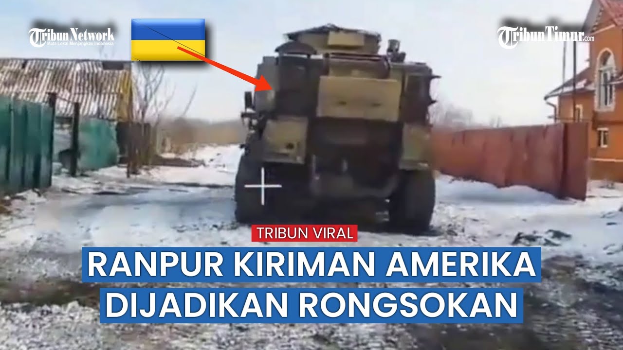 Ranpur dan Kendaraan AS untuk Ukraina yang Parkir di Kursk Diledakkan Drone Rusia
