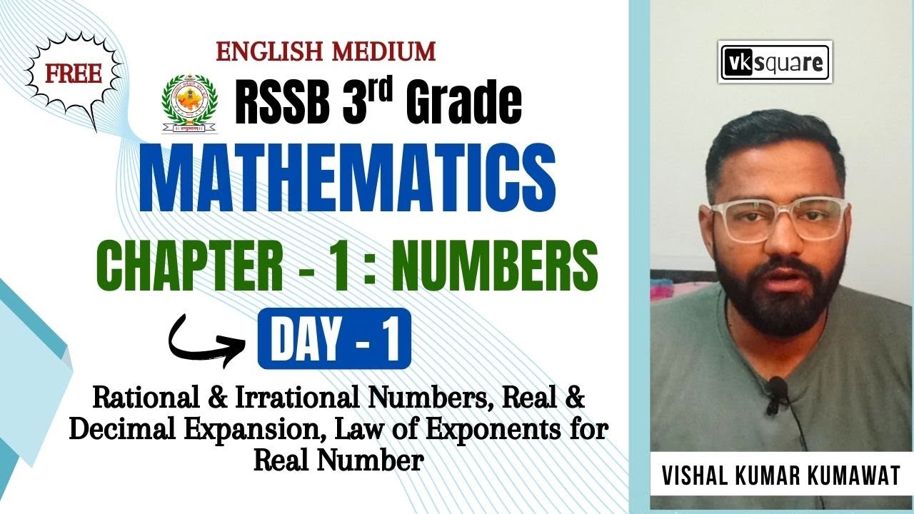 Number System | RSSB 3rd Grade Mathematics English Medium by vksquare | Day - 1 #3rdgrademainsexam