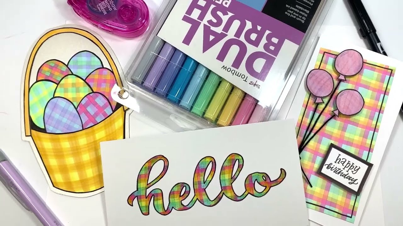 Create a Plaid Pattern with Dual Brush Pens