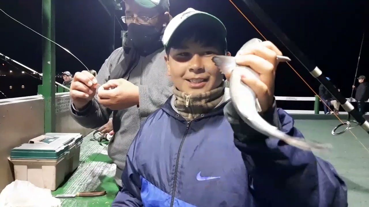 pesca en el muelle de pinamar