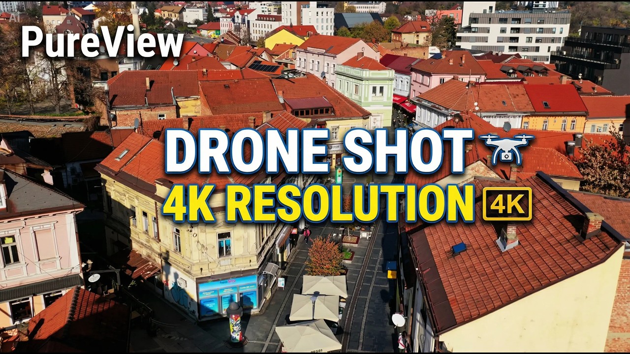 PureView Srce Tuzle: Panoramski snimak šetališta i starog grada dronom