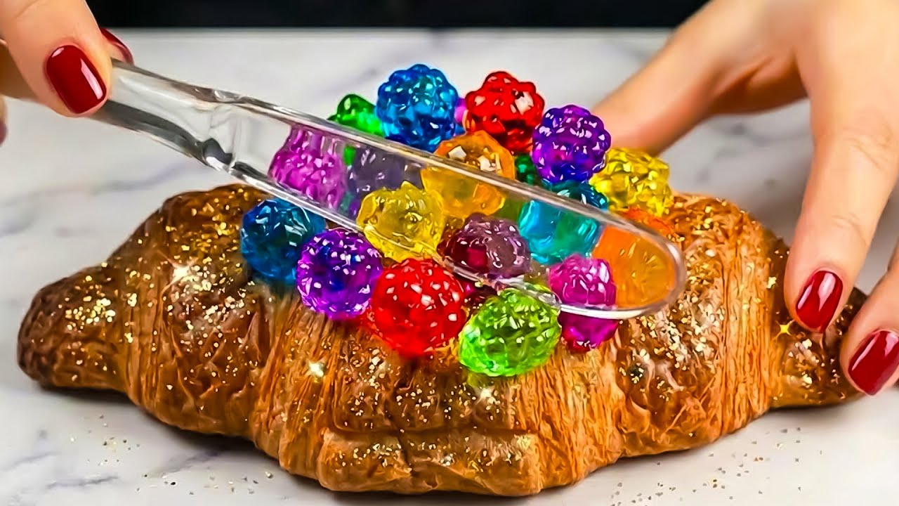 🤯 Colorful Beads Melt Into Jelly on Pancakes – Shocking Instant Change with Glossy Knife Spread ASMR