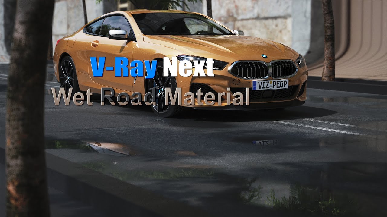3ds Max & V-Ray Next Wet Asphalt PBR Material