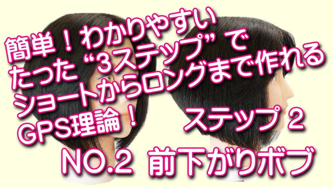 前下がりボブ切り方 簡単！ステップ2 GPS理論No２　