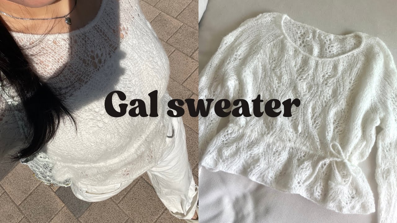 【knitting vlog】春にぴったりの服を編みました🌿 | gal sweater (sub jp,kr)