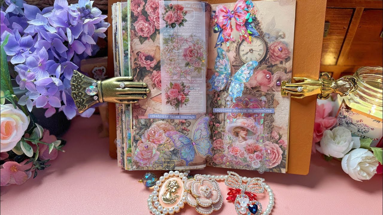 ASMR A Garden of Gentle Time 🕊️ & Enjoy the Little Moments 🌷#newjournal #asmr #collagejournaling