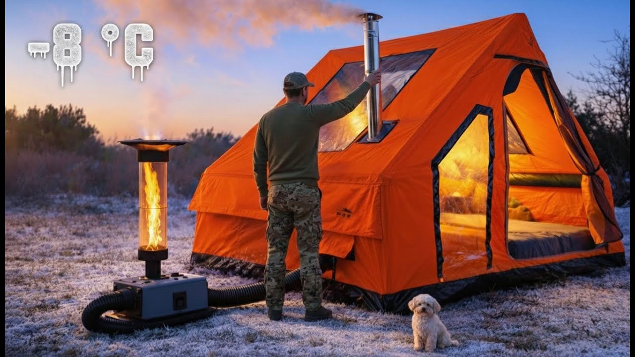 ❄️ ТЁПЛЫЙ ЗИМНИЙ КЕМПИНГ В РОСКОШНОЙ НАДУВНОЙ ПАЛАТКЕ С ПЕЛЛЕТНОЙ ПЕЧЬЮ И WEBASTO
