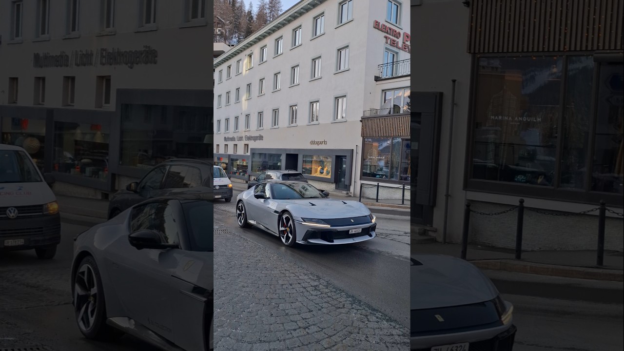 New Ferrari 12 cilindri in Sankt Moritz 🇨🇭😍 #supercars #automobile #luxury #v12