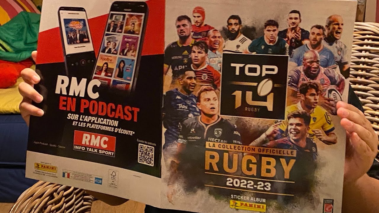 Je colle des cartes panini rugby top14 2022 🏉