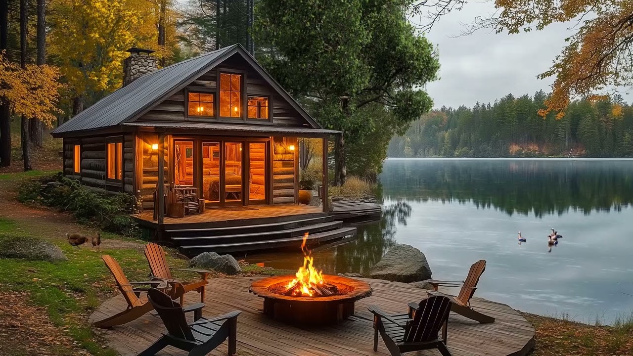 Golden Hour Lake Retreat 🌅 | Cozy Cabin & Breathtaking Mountain Views for Deep Relaxation