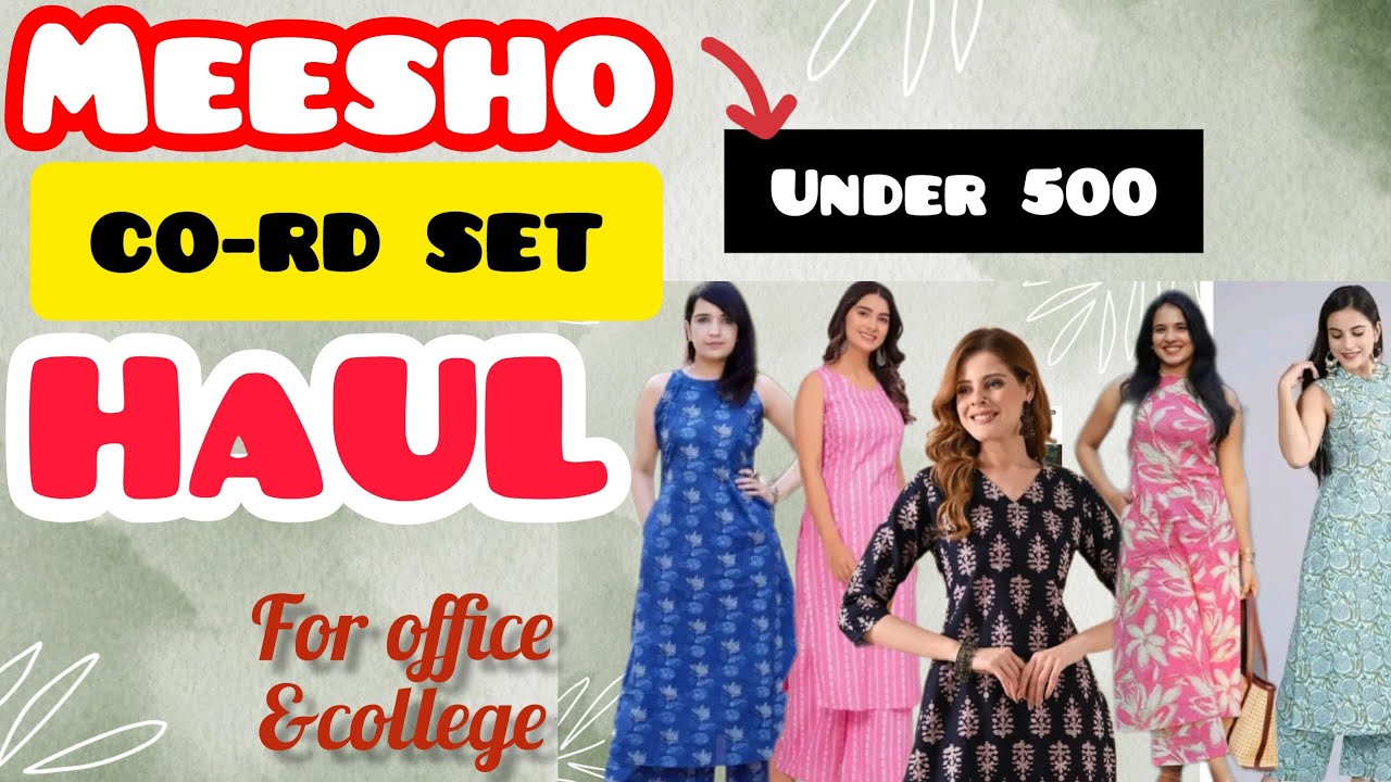 Meesho Co-rd Set Haul 🎀Under 500✨️For Office &College ✨️Most Affordable kurta Bottom Set Haul 🔥