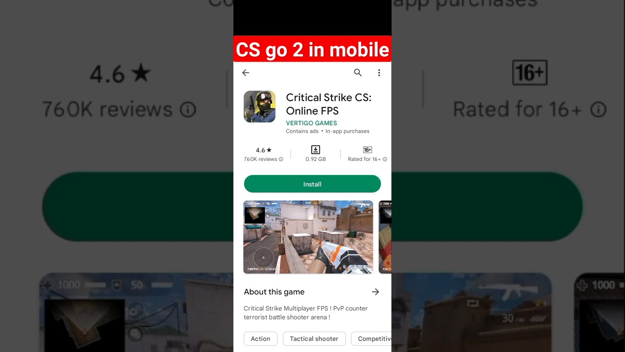 CS go 2 game in mobile#shorts 👍😎😱