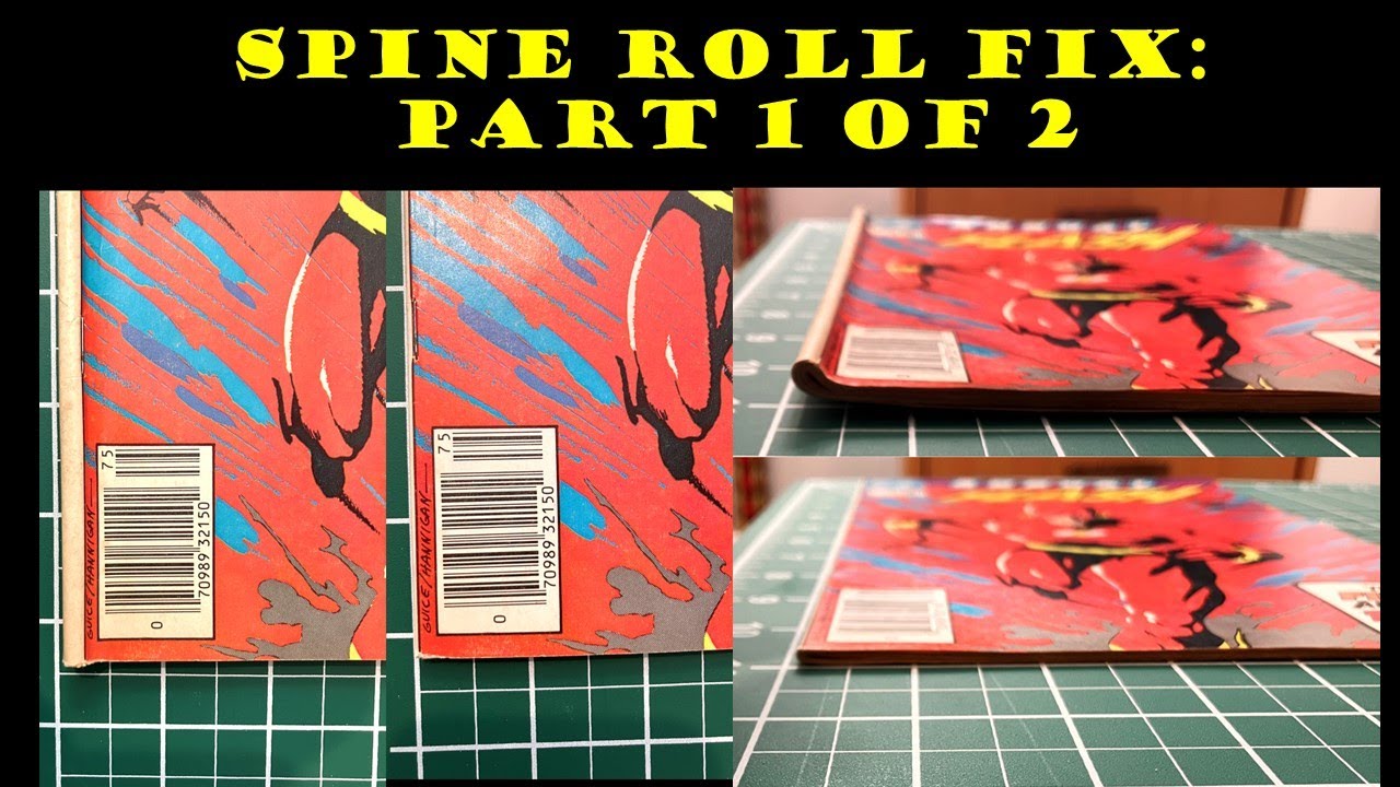 PART 1: Spine roll correction on a Flash Annual #1 - dry clean and iron - comic book pressing