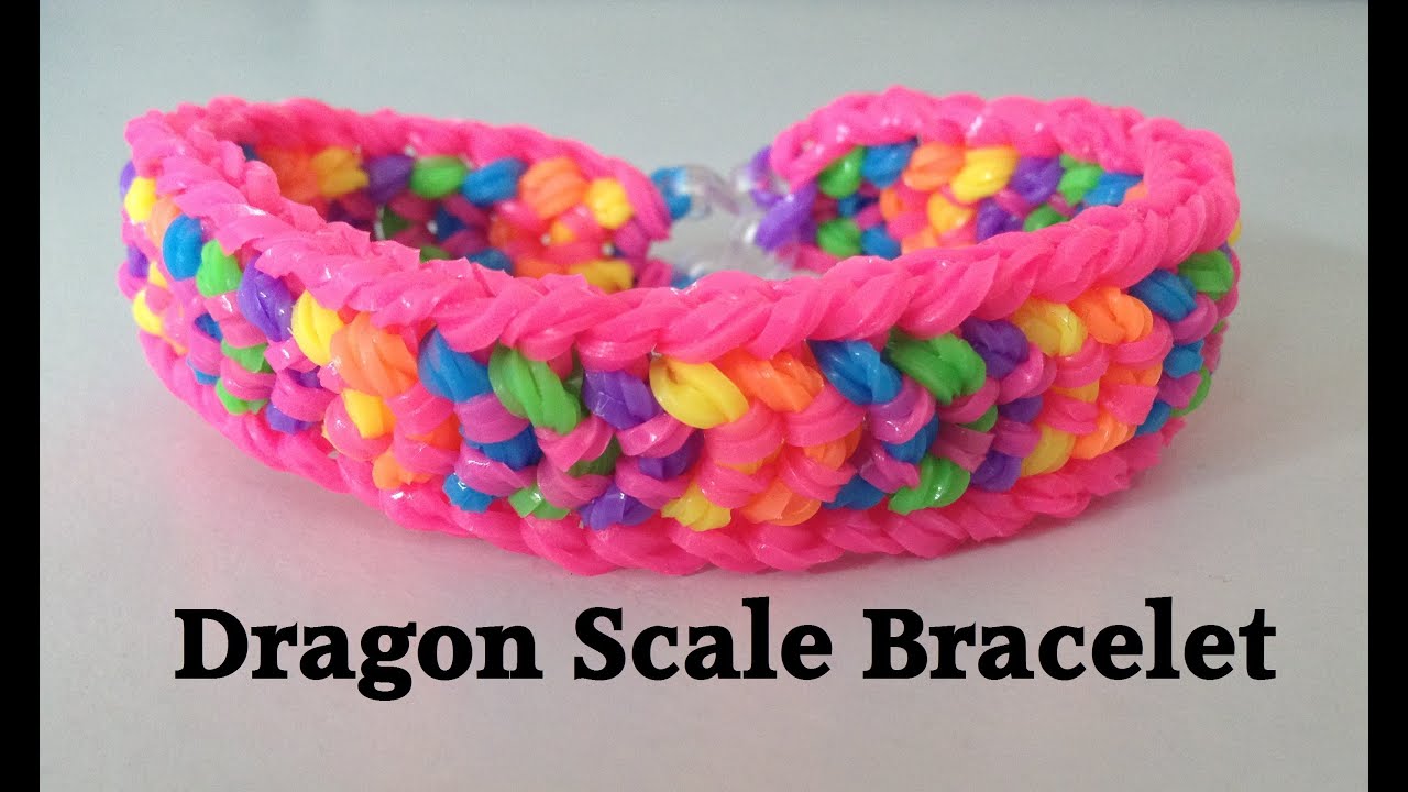 DOUBLE CAPPED DRAGON SCALE Rainbow Loom bracelet Tutorial l JasmineStarler