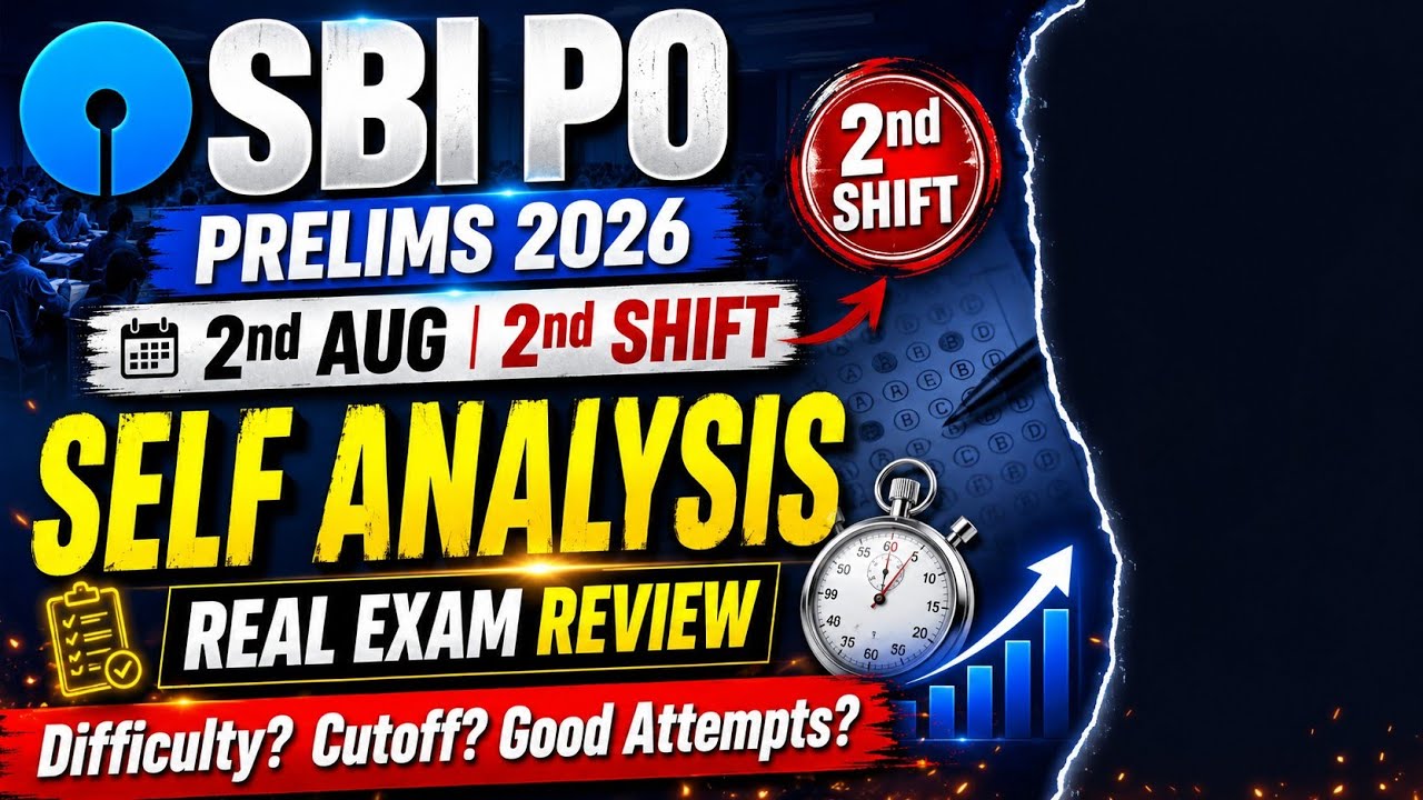 SBI PO Prelims 2026 Aug 2nd 2nd Shift Self-Given Analysis | Difficulty and Attempts #sbipo