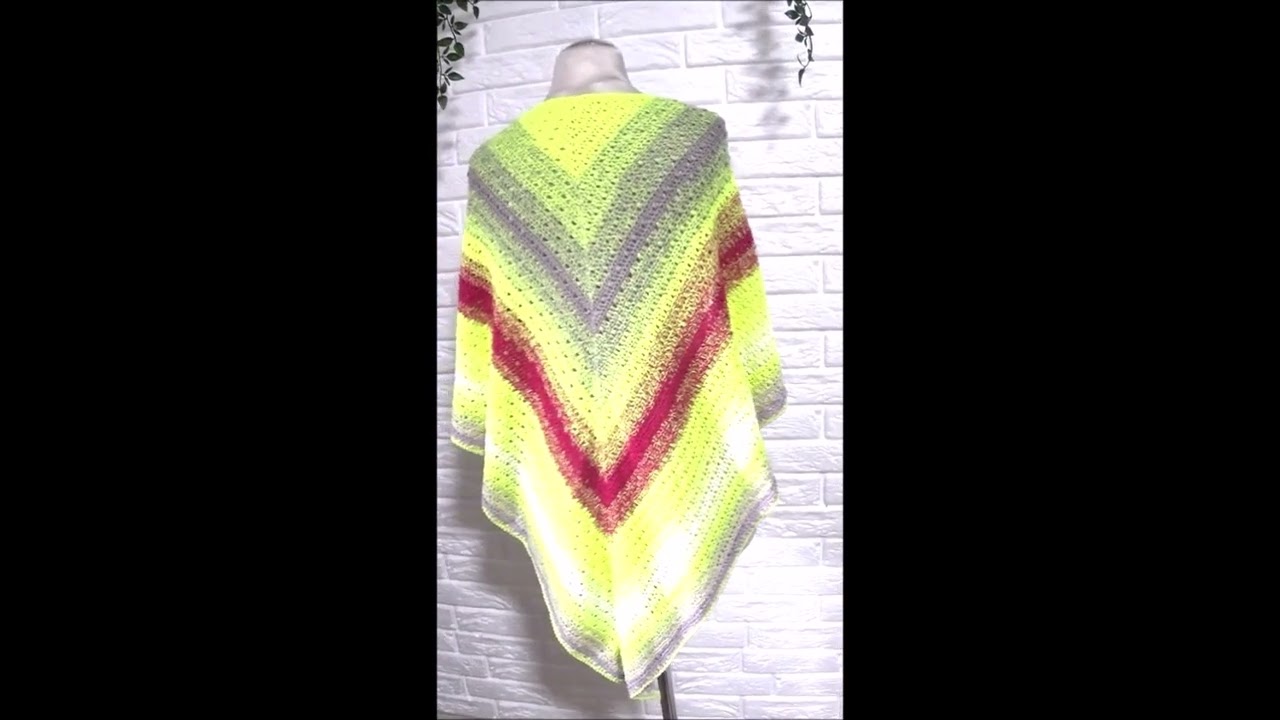 Вяжем крючком треугольную шаль «Неон» вирусную шаль, палантин, шейный платок, шарф 🌹 
