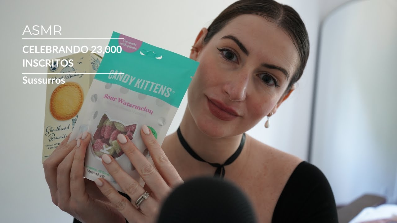 ASMR - Celebrando 23k inscritos com snacks do Reino Unido | SOLANGE PRATA
