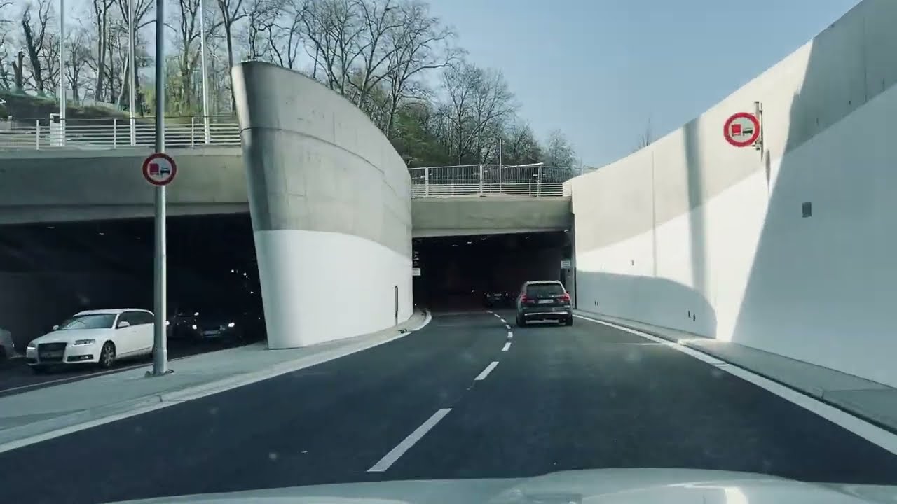 Fahrt durch den neuen Rosensteintunnel Stuttgart