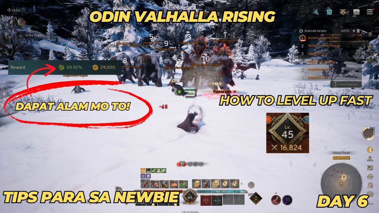 ODIN VALHALLA RISING | How To Level Fast! Newbie Guide ( Tagalog )