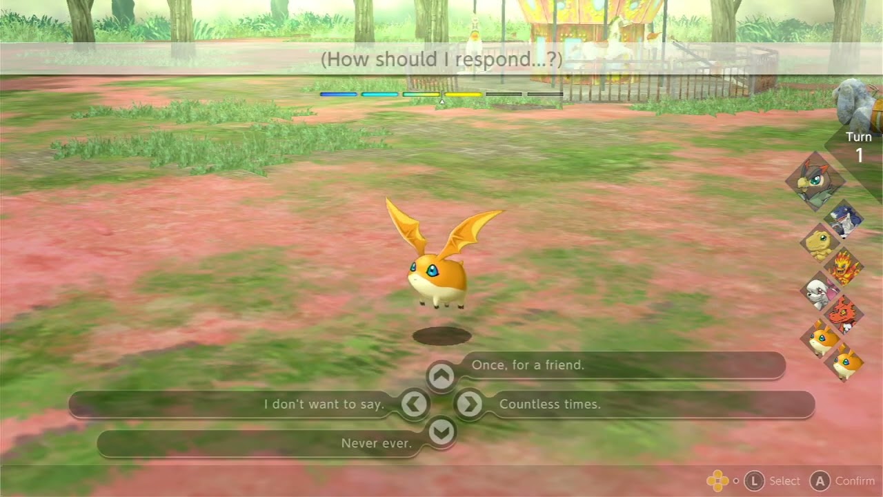 Digimon Survive trying to recruit Patamon