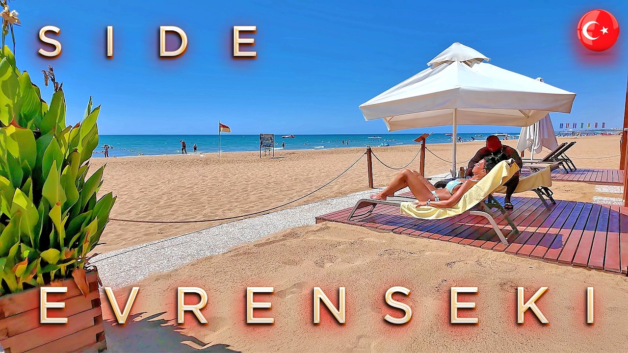 SIDE EVRENSEKI 📍 Currently Walking tour along Beach of HOTELS / TÜRKIYE #side #turkey #beach