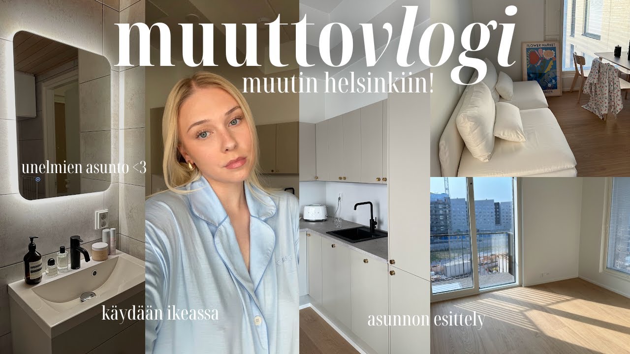 MUUTTOVLOGI: asunnon esittely, ikea, uusi koti Helsingissä 📦🔑 | Lotta Liikanen