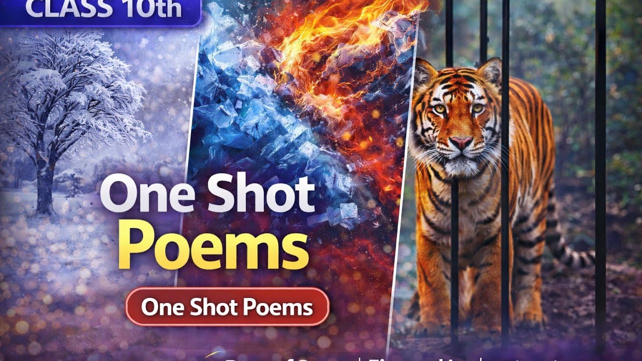 🎯Class 10 English Poems | One Shot | Dust of Snow, Fire and Ice & A Tiger in the Zoo |🔥🔥🔥
