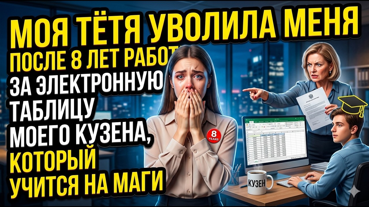 Моя тётя уволила меня после 8 лет работы за электронную таблицу моего кузена, который учится на маги