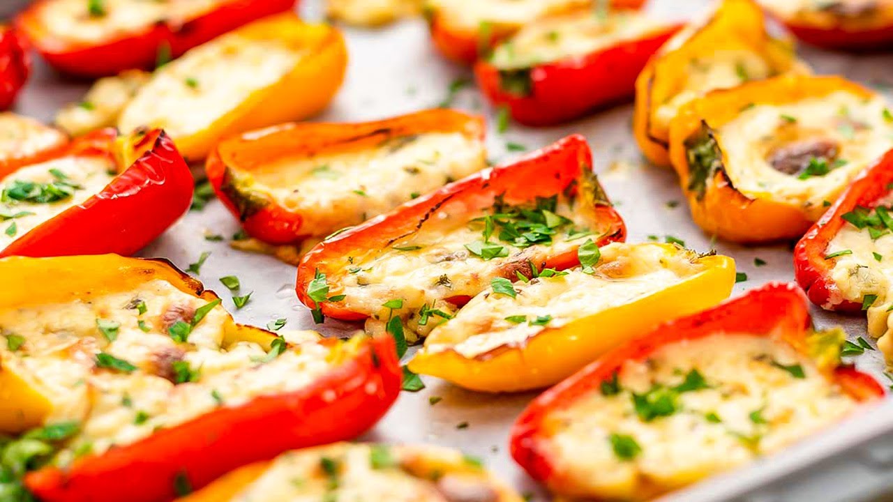 Keto Queso Stuffed Peppers Recipe - Low Carb Cheesy & Delicious Mini Pepper Finger Food (Easy)