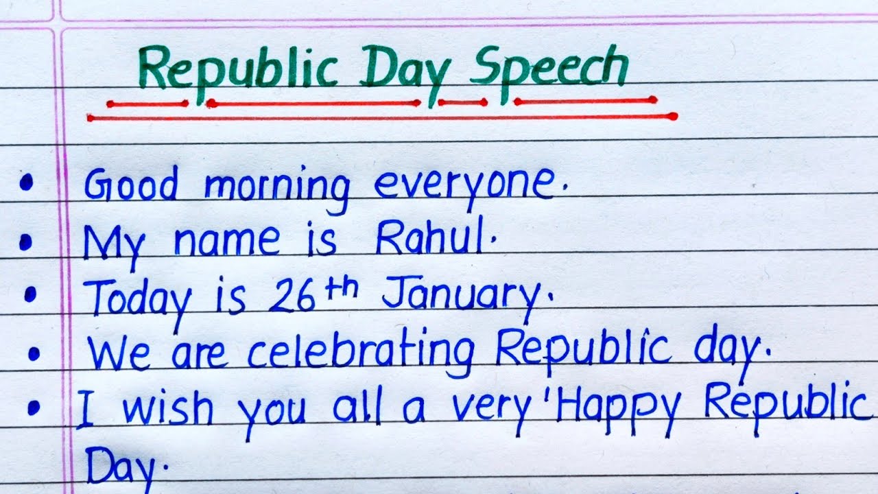 Republic Day Speech in English || Speech on Republic Day in English 