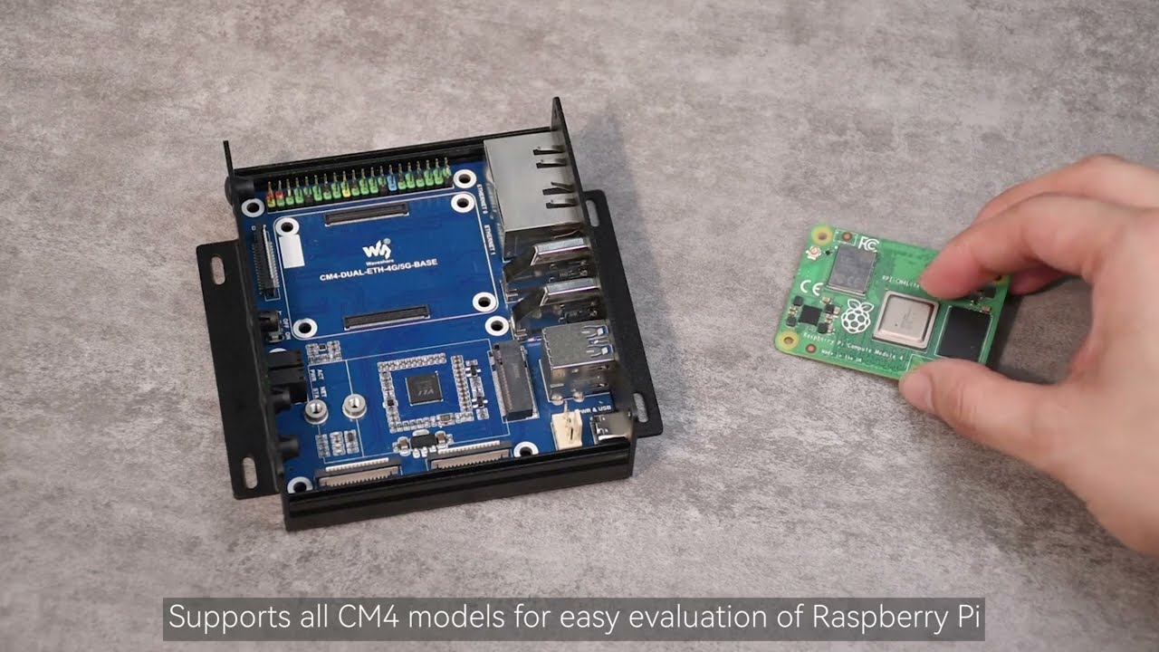 Waveshare Dual Gigabit Ethernet 5G/4G Mini-Computer Based On RPi CM4, Metal Case, With Cooling Fan