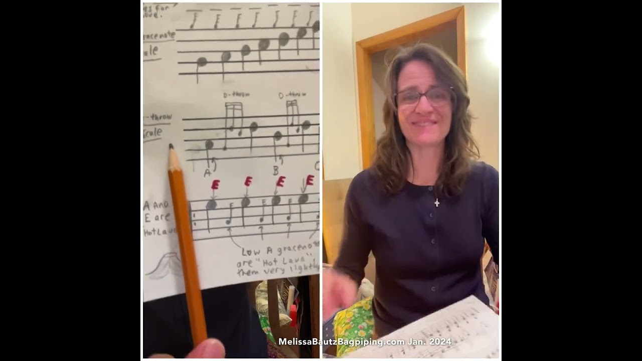 Practice Chanter lesson: Scales, D-throws, and “Hot Lava” (for E and F strikes)