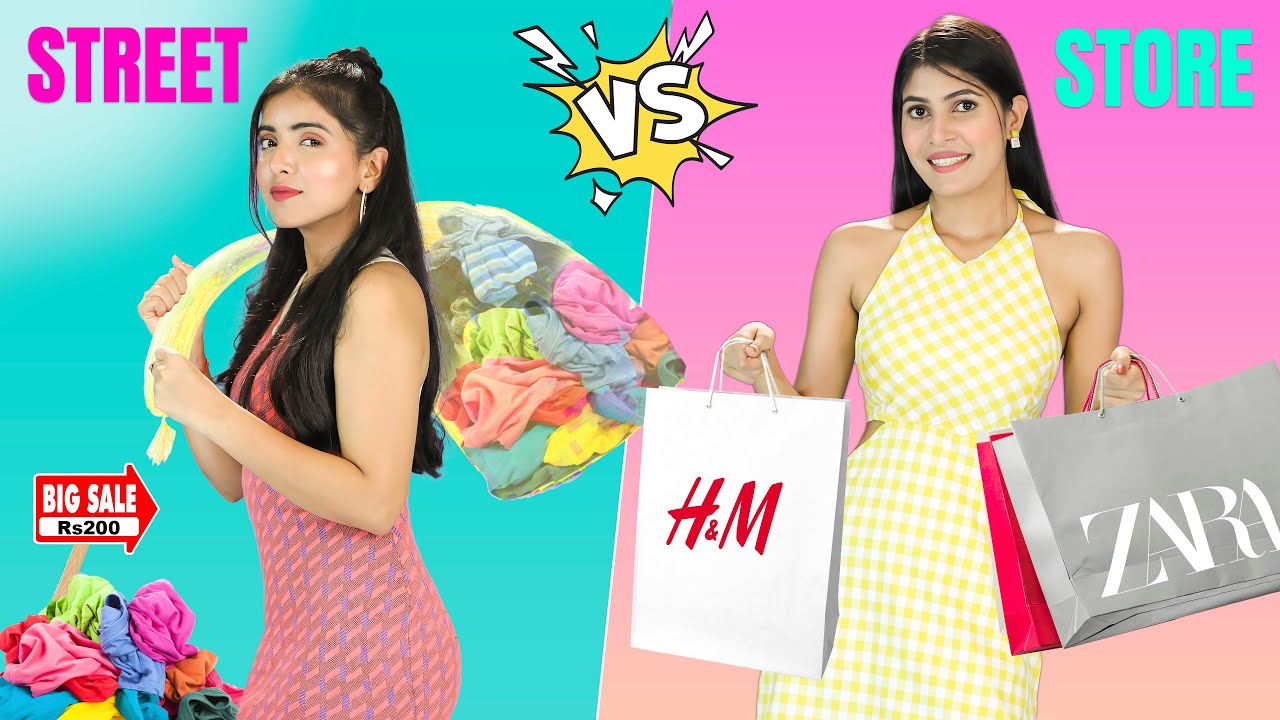 Street vs Store - Shopping Challenge | Sarojini Nagar Market | DIYQueen
