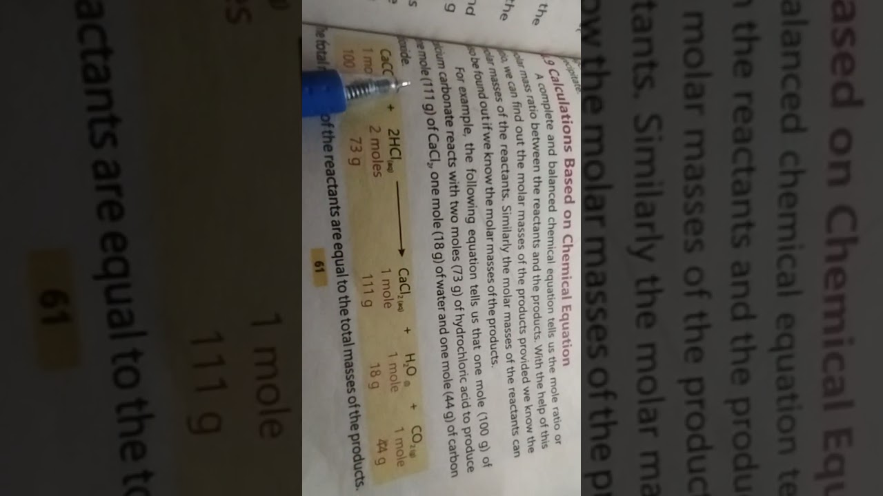 Calculation base on chemical equation 