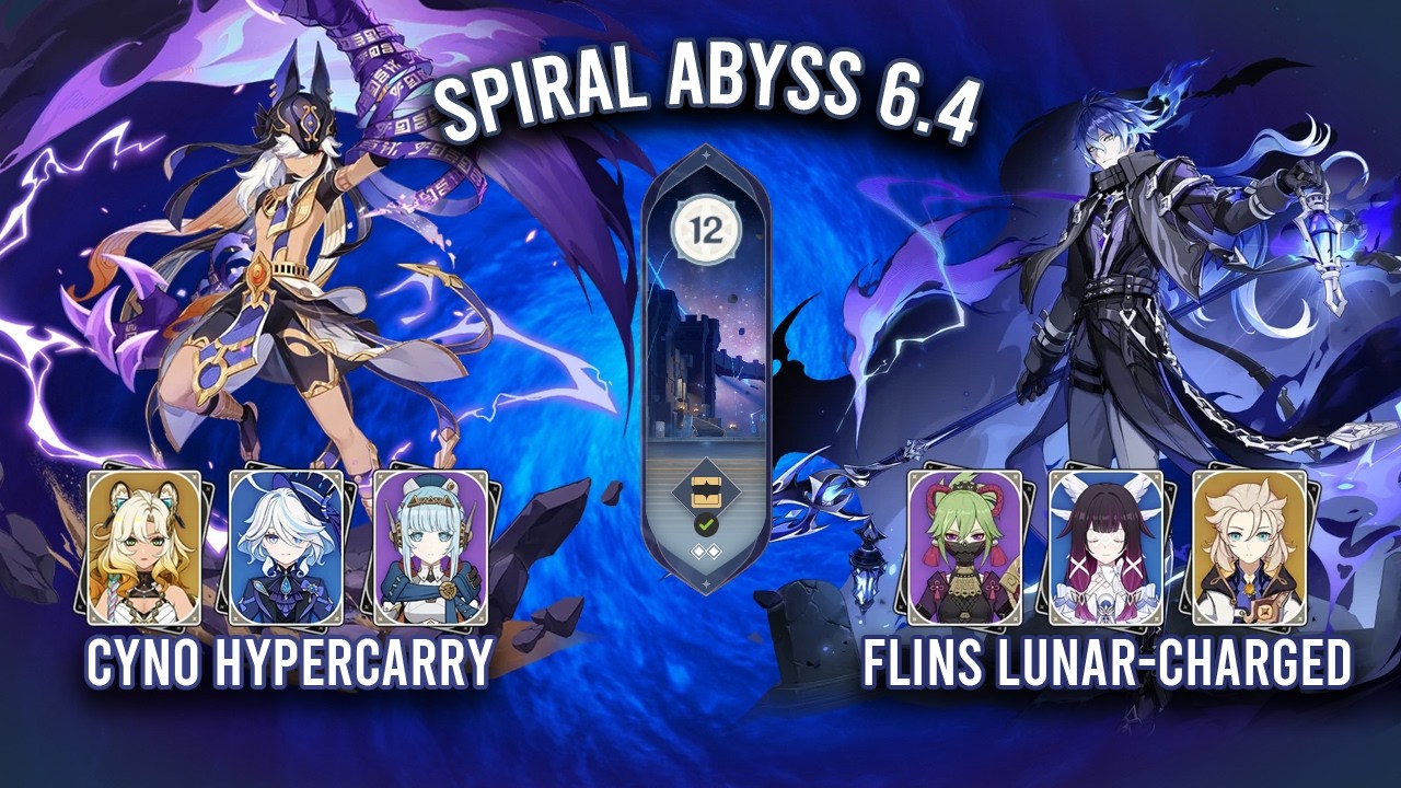 Spiral Abyss 6.4 - C1 Cyno Hypercarry & C1 Flins Lunar-Charged | Genshin Impact