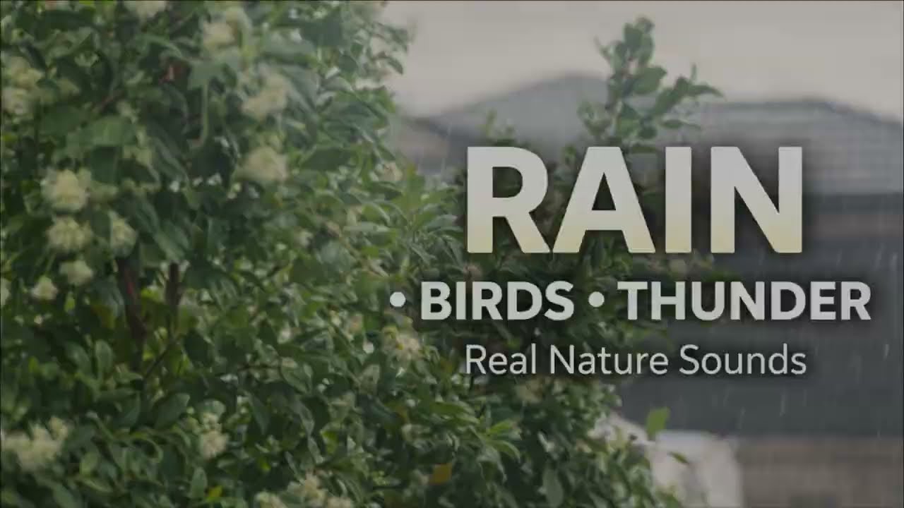 3 Hours Real Rain, Birds & Thunder Sounds for Sleep 🌧️ Relaxing Nature Ambience