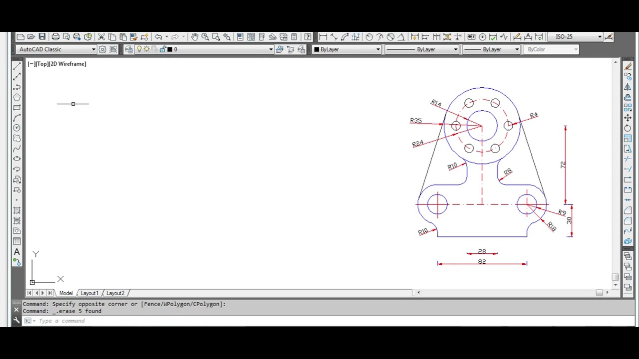 دوائر ومماسات وأمر fillet في اوتوكاد