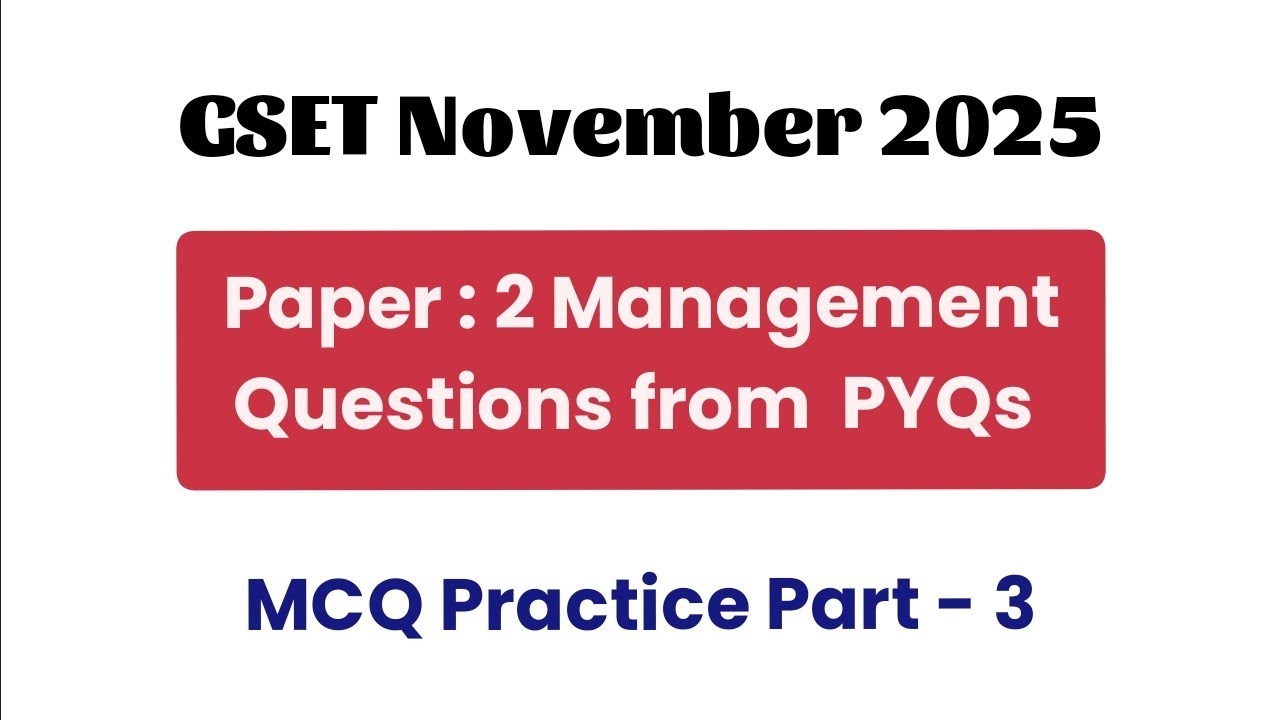 GSET November 2025 Management Paper Part - 3