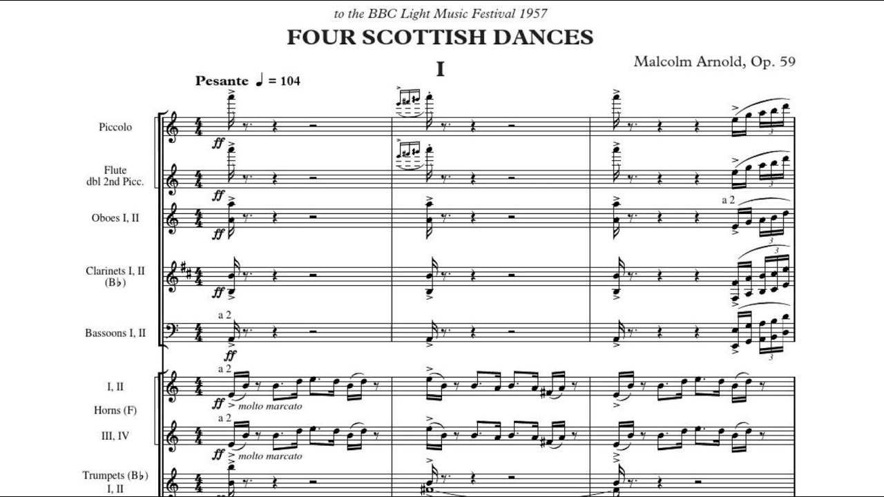 [Score] Four Scottish Dances, Op. 59 - Malcolm Arnold (for orchestra)