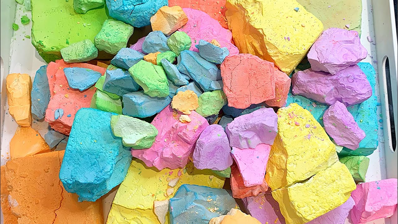 ASMR | dyed easy-grip | crunchy | gritty | satisfying | stress relief | relaxing