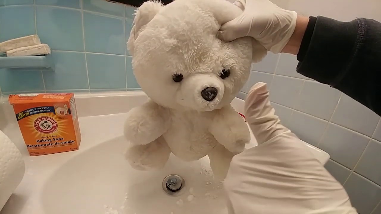 Surface cleaning a teddy bear